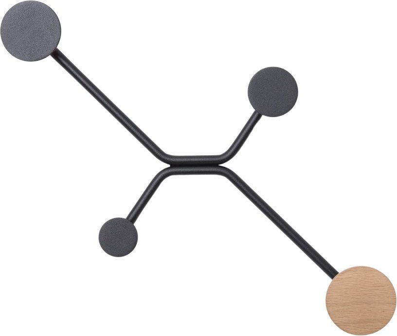 Porte - manteaux mural en chêne blanchi huilé et acier noir - Gazzda - The Cool Republic