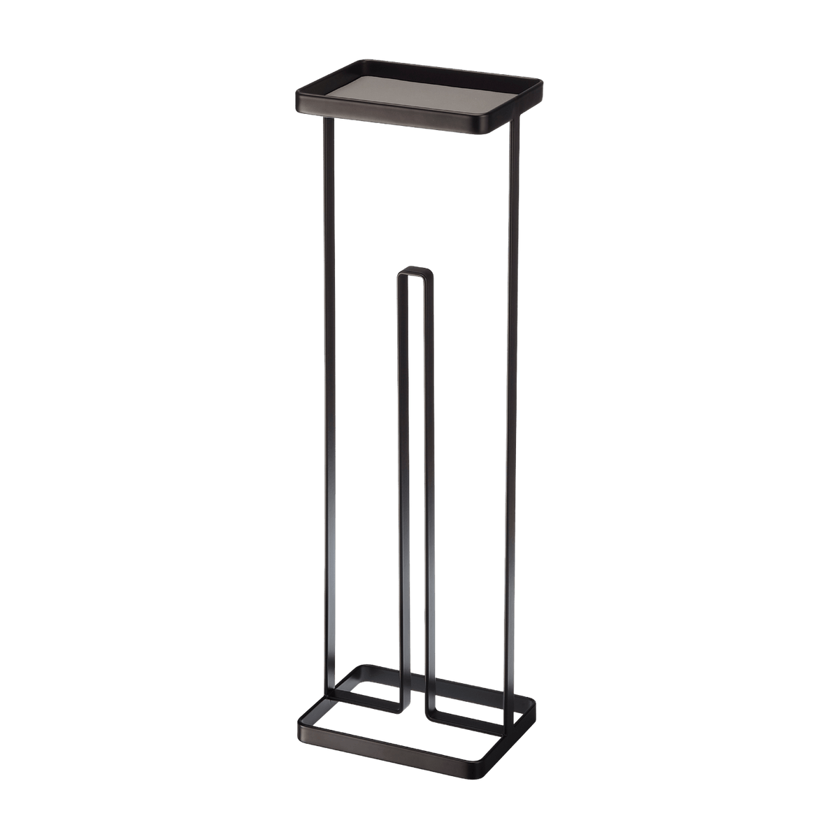Porte-papier toilette sur pied avec plateau noir - Yamazaki - The Cool Republic