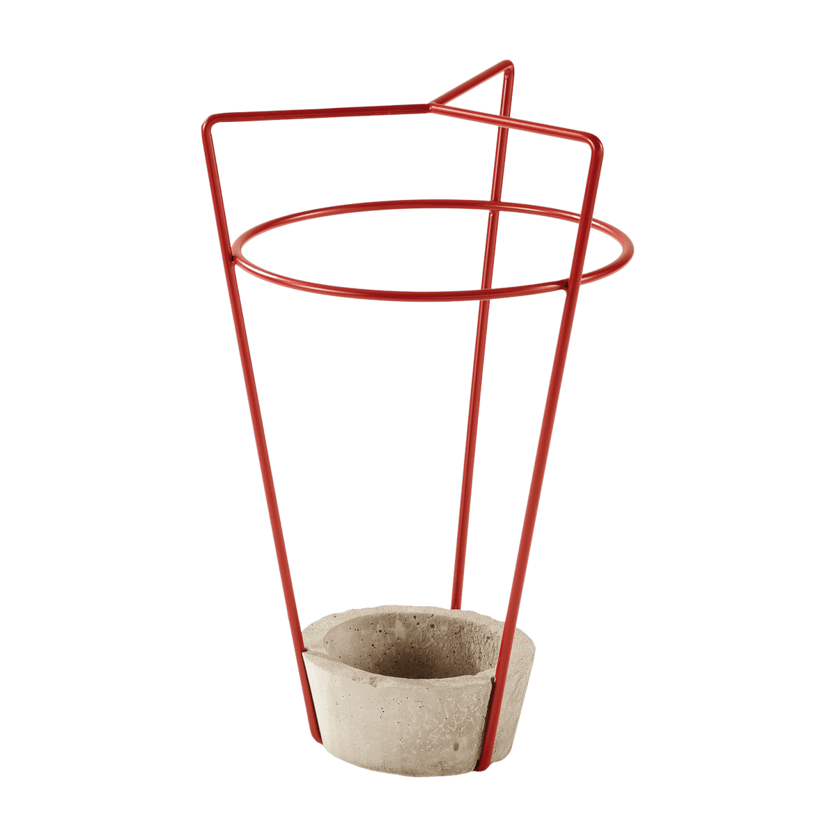 Porte-parapluies en béton et acier rouge Ambrogio - Meme Design - The Cool Republic