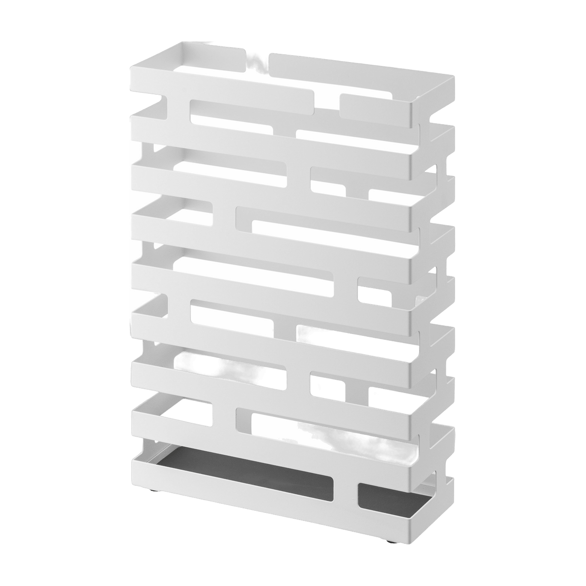 Porte-parapluies rectangulaire en acier blanc Brick - Yamazaki - The Cool Republic