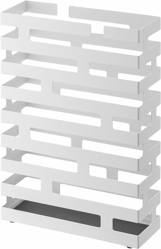 Porte - parapluies rectangulaire en acier blanc Brick - Yamazaki - The Cool Republic