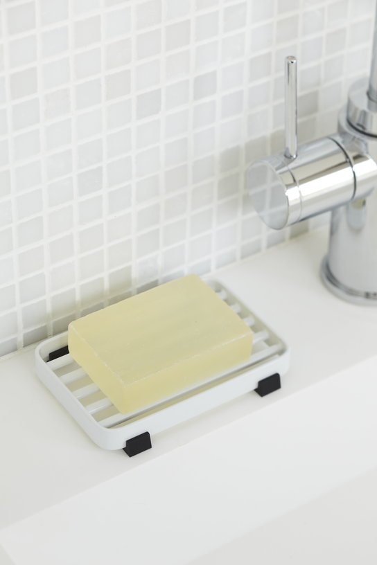 Porte - savon en acier blanc 11x8x1cm - Yamazaki - The Cool Republic