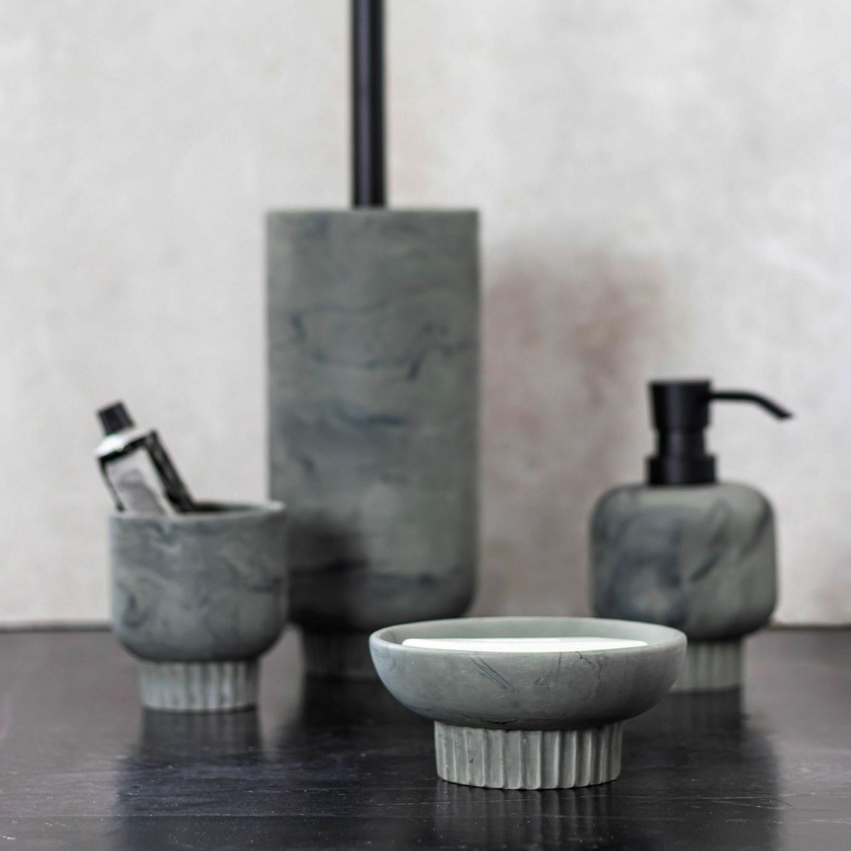 Porte-savon vert thym effet marbre Attitude - Mette Ditmer - The Cool Republic