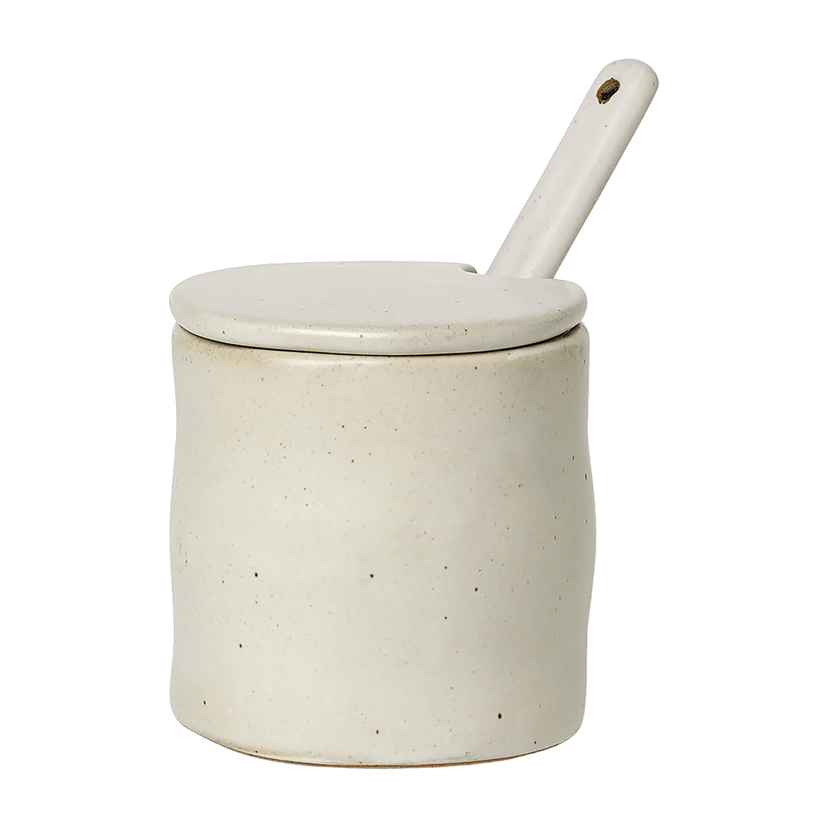 Pot à confiture avec cuillère en porcelaine blanc cassé Flow - Ferm Living - The Cool Republic