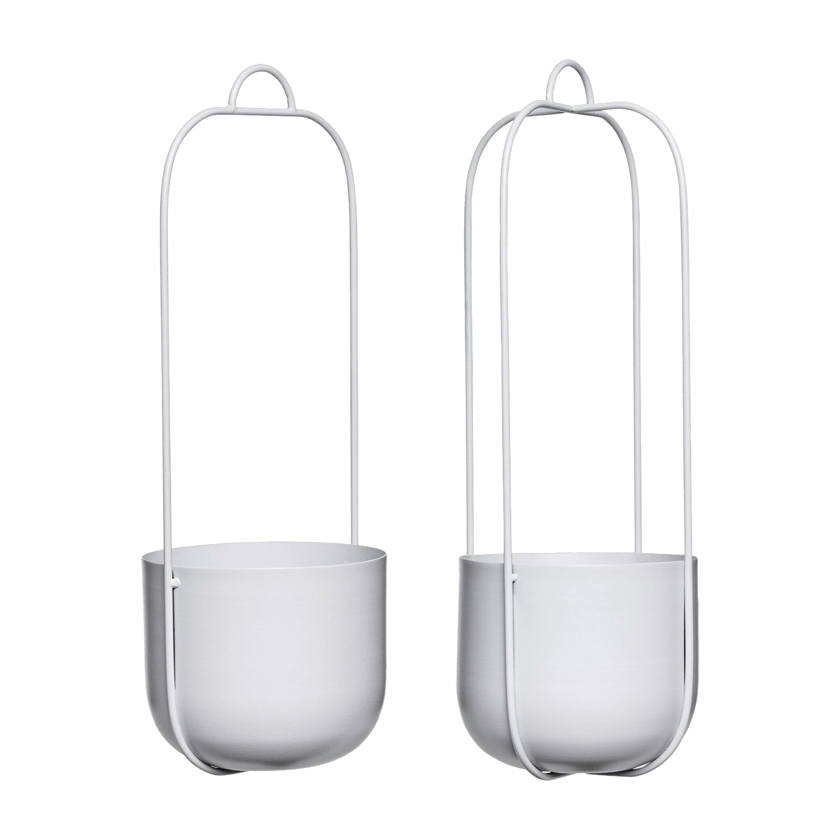 Pot à fleurs en suspension gris (lot de 2) Lotus - Hübsch - The Cool Republic