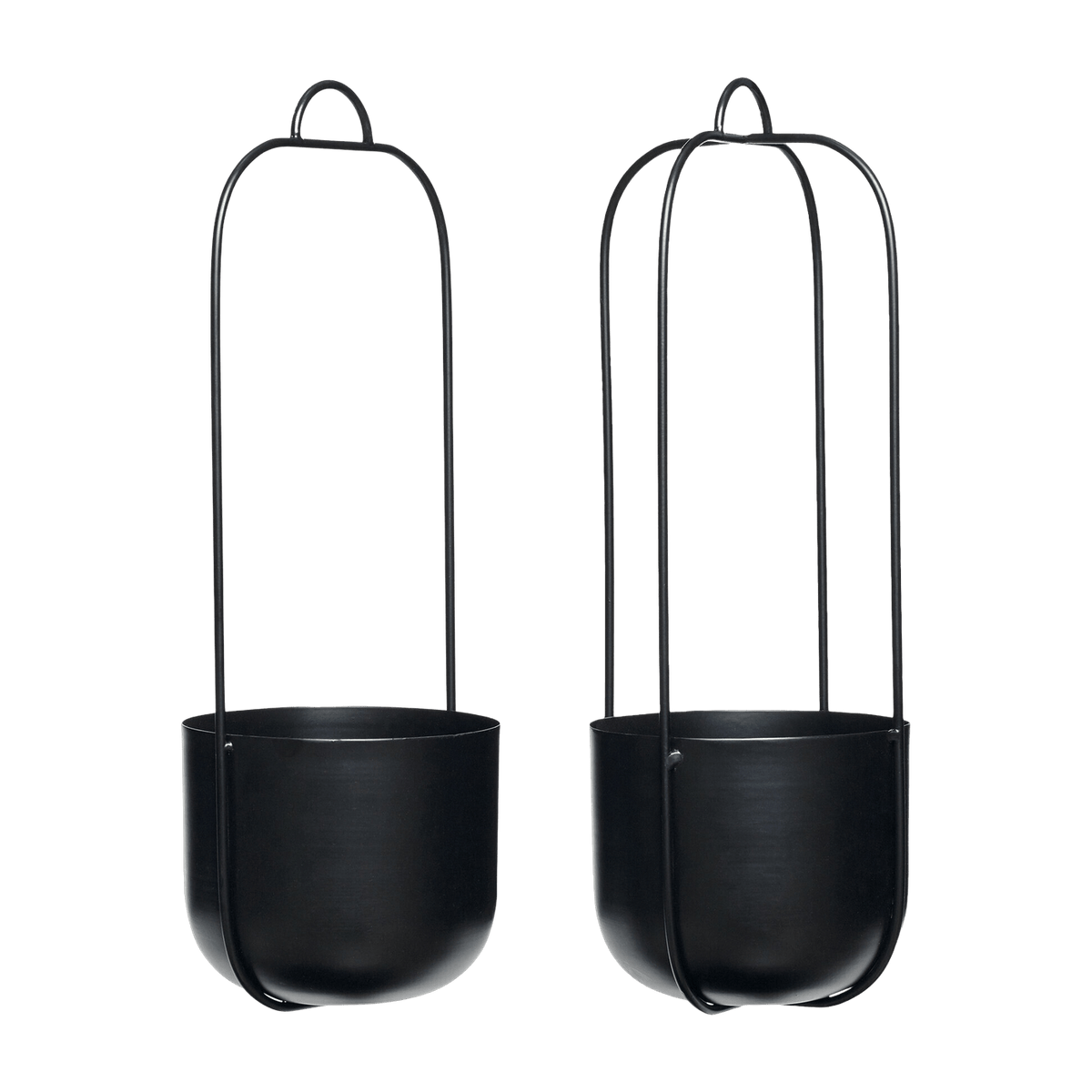 Lotus Hanging Pots Black (Set Of 2) - Hübsch - The Cool Republic