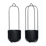 Pot à fleurs en suspension noir (lot de 2) Lotus - Hübsch - The Cool Republic