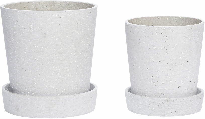 Pot à plantes d'intérieur gris Podium - Hübsch - The Cool Republic