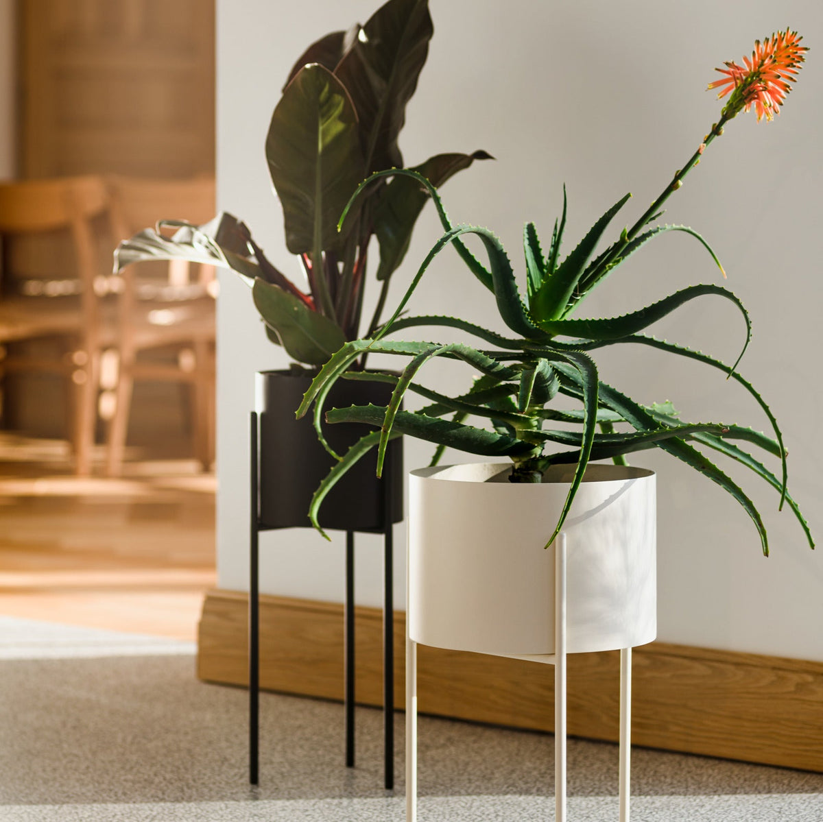 Pot à plantes en acier beige L Maki - noo.ma - The Cool Republic