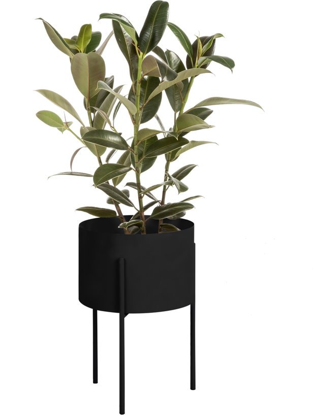 Pot à plantes en acier noir L Maki - noo.ma - The Cool Republic