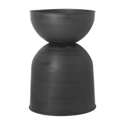 Hourglass L Black Iron Reversible Planter - Ferm Living - The Cool Republic
