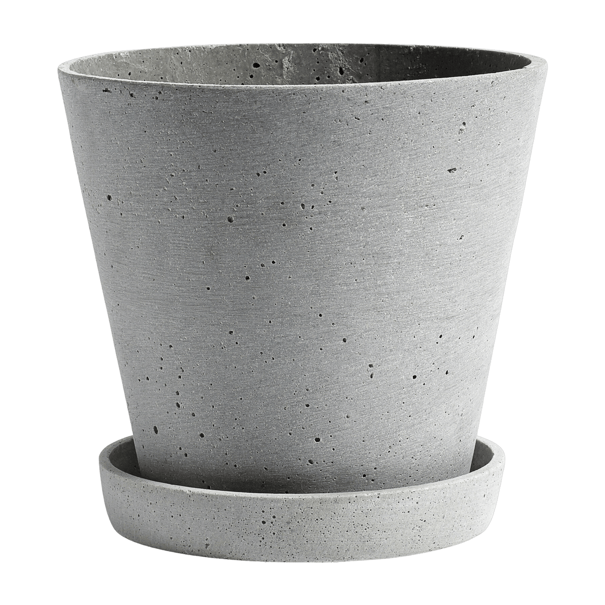 Pot de fleurs avec soucoupe gris L Flowerpot - Hay - The Cool Republic