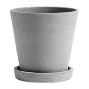 Pot de fleurs avec soucoupe gris M Flowerpot - Hay - The Cool Republic