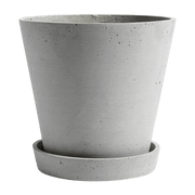 Pot de fleurs avec soucoupe gris XL Flowerpot - Hay - The Cool Republic