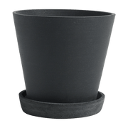 Pot de fleurs avec soucoupe noir L Flowerpot - Hay - The Cool Republic
