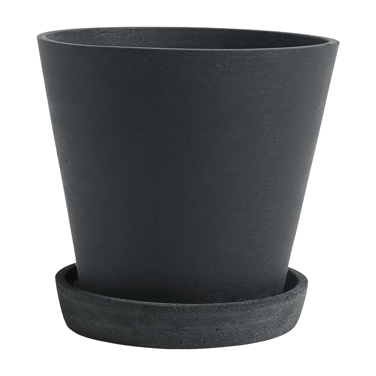 Pot de fleurs avec soucoupe noir L Flowerpot - Hay - The Cool Republic