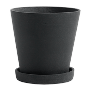 Pot de fleurs avec soucoupe noir M Flowerpot - Hay - The Cool Republic