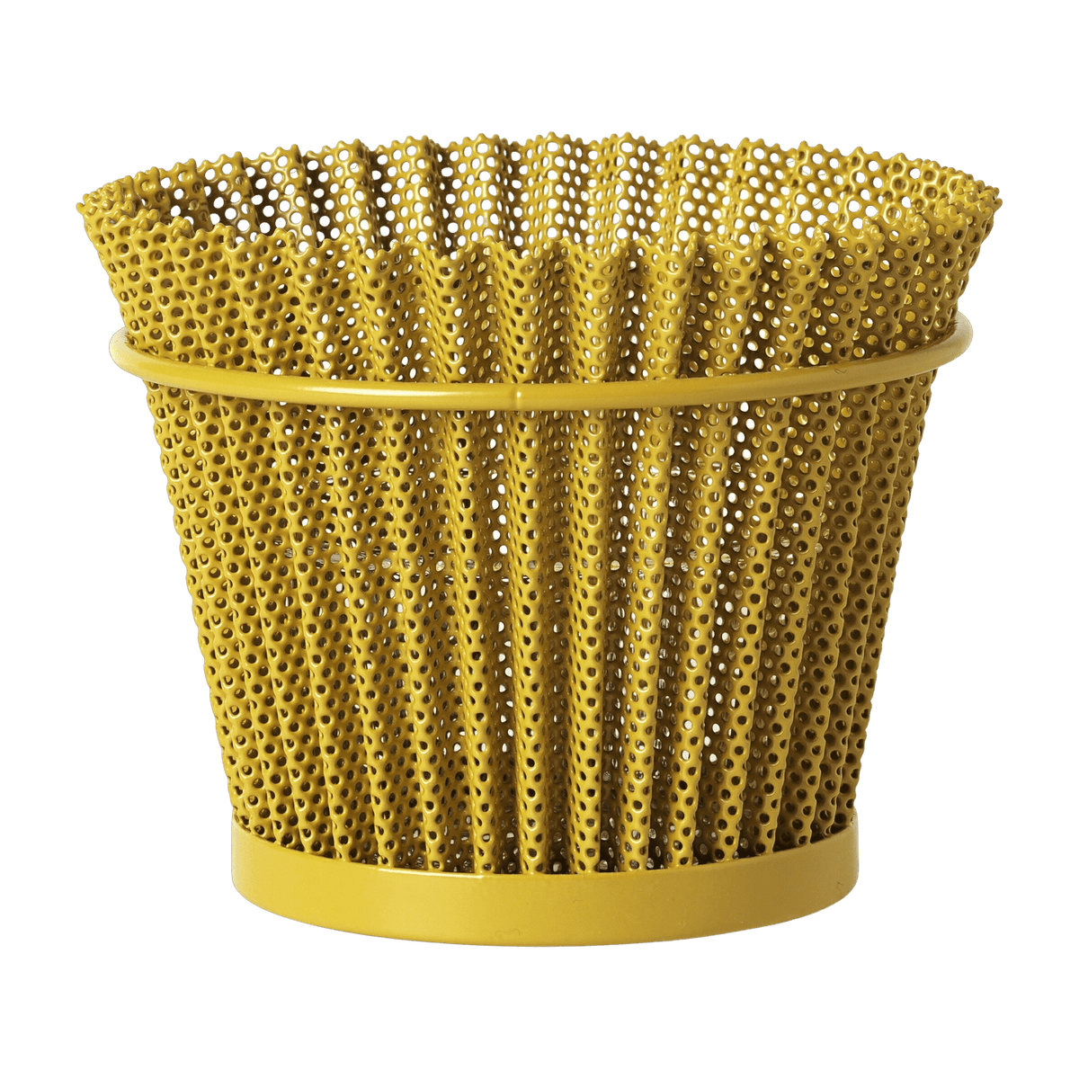 Pot de fleurs en tôle perforée moutarde 15 cm Matégot - Gubi - The Cool Republic