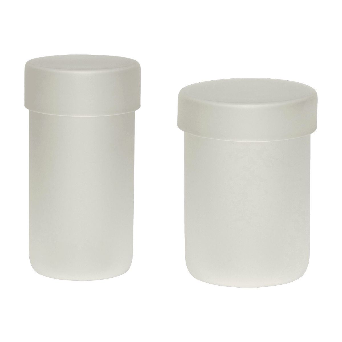 Pot de stockage en verre dépoli taille L (lot de 2) Pop - Hübsch - The Cool Republic