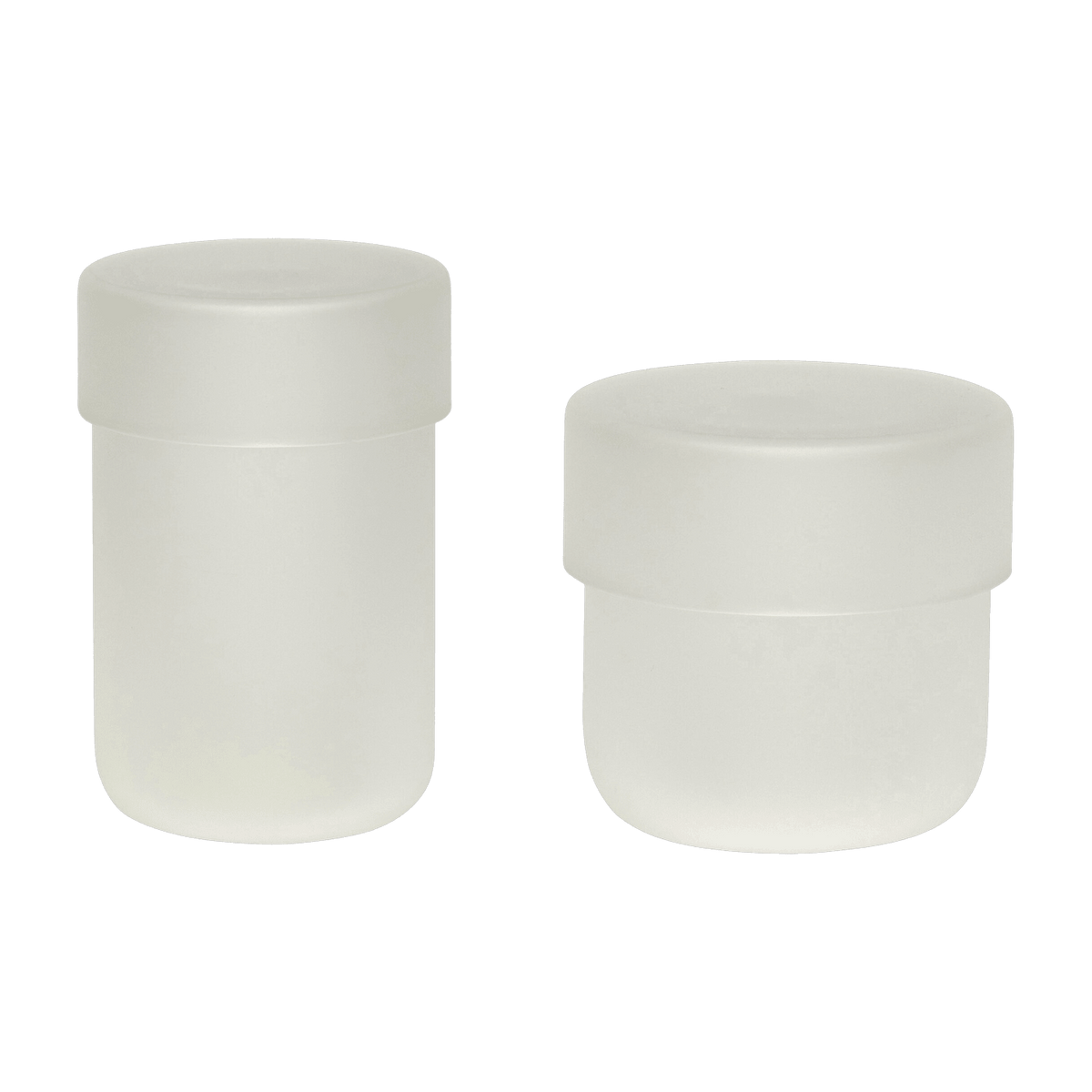 Pot de stockage en verre dépoli taille S (lot de 2) Pop - Hübsch - The Cool Republic