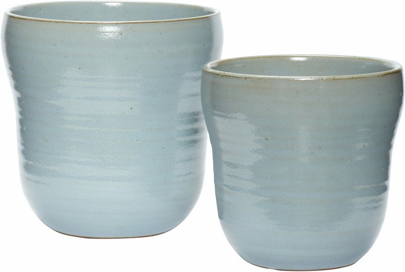 Pot en céramique bleu (lot de 2) Care - Hübsch - The Cool Republic