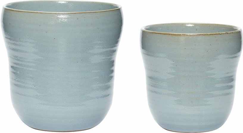 Pot en céramique bleu (lot de 2) Care - Hübsch - The Cool Republic