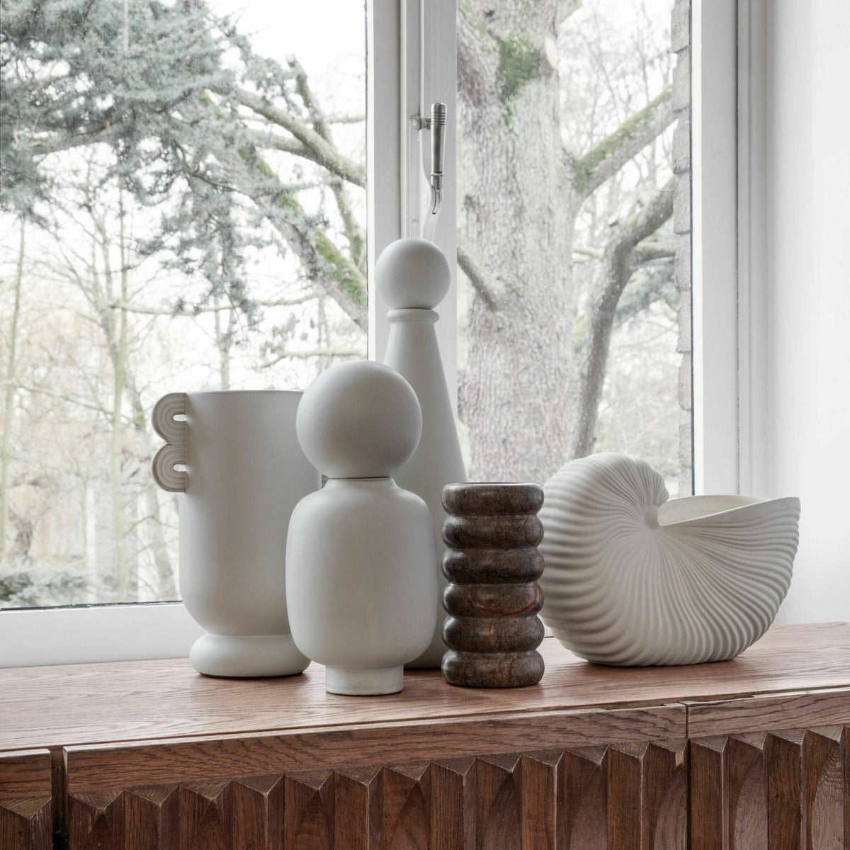 Pot en grès écru coquillage - Ferm Living - The Cool Republic