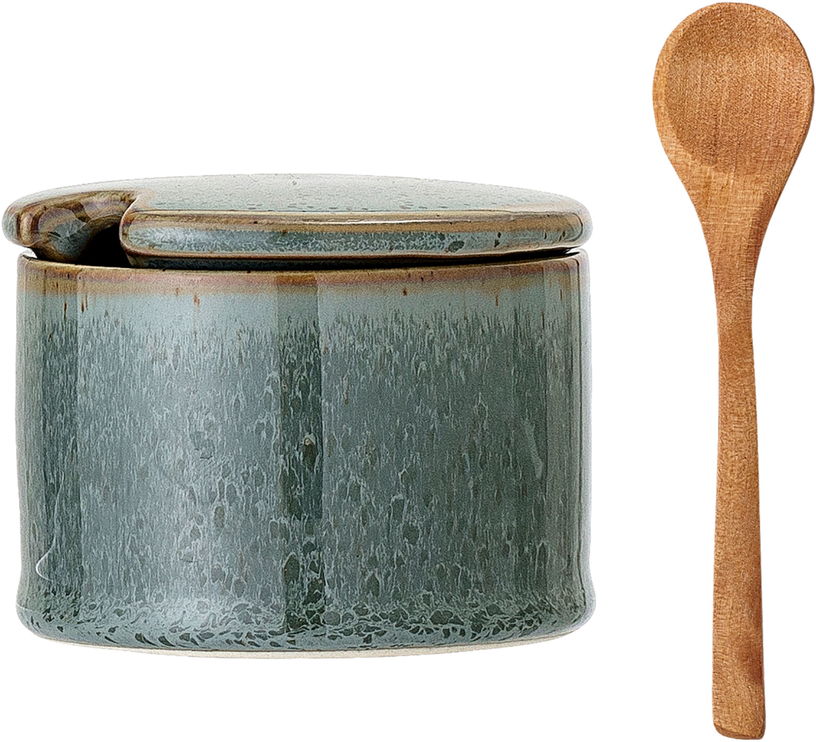 Pot en grès vert avec cuillère en bois Pixie - Bloomingville - The Cool Republic