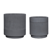 Ripple Pots Grey (Set Of 2) - Hübsch - The Cool Republic