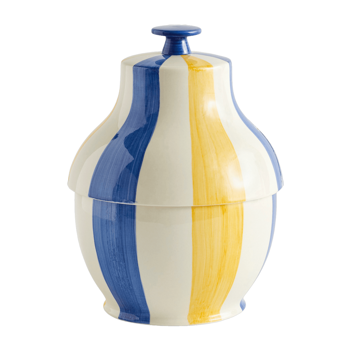 Pot en porcelaine rayé bleu et jaune Sobremesa - Hay - The Cool Republic