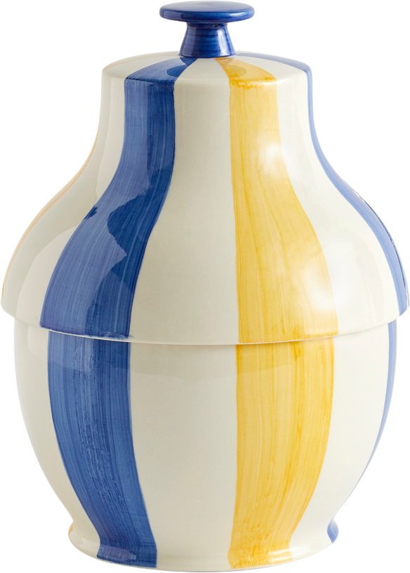 Pot en porcelaine rayé bleu et jaune Sobremesa - Hay - The Cool Republic