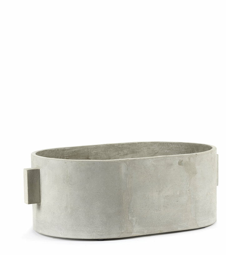 Pot ovale en béton gris clair 55cm - Serax - The Cool Republic