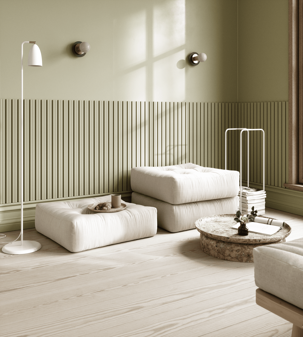 Pouf bleu marine 70x22cm More - Karup Design - The Cool Republic