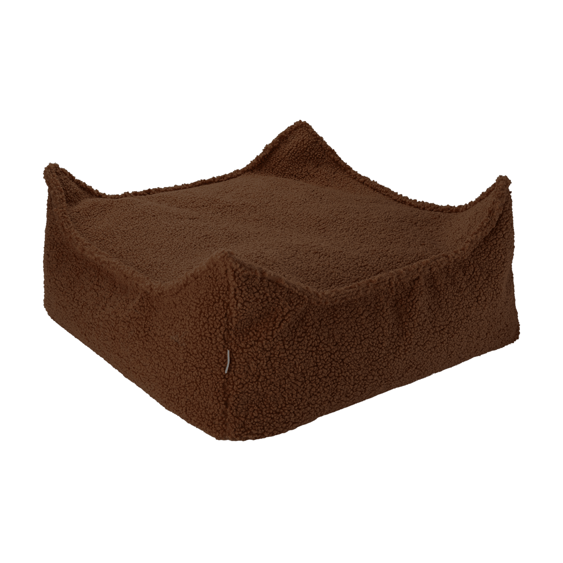 Pouf carré en teddy bouclé marron 60x60x20cm Warm Hazel - Wigiwama - The Cool Republic