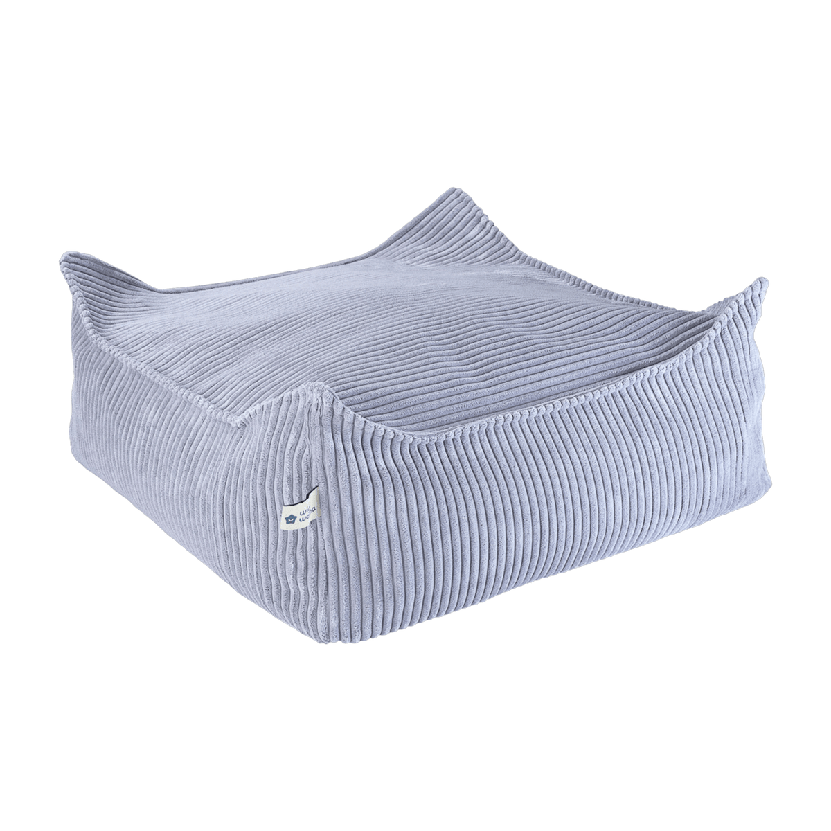 Pouf carré en velours côtelé bleu blueberry 60 x 60 cm - Wigiwama - The Cool Republic