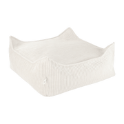 Pouf carré en velours côtelé côtelé blanc marshmallow 60 x 60 cm - Wigiwama - The Cool Republic