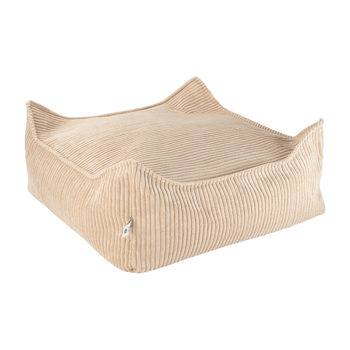 Pouf carré en velours côtelé marron-beige 60 x 60 cm - Wigiwama - The Cool Republic