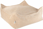 Pouf carré en velours côtelé marron - beige 60 x 60 cm - Wigiwama - The Cool Republic