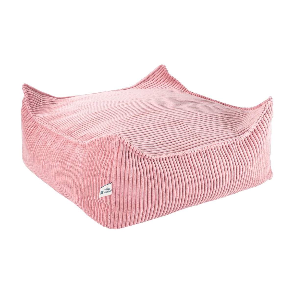 Pouf carré en velours côtelé rose 60 x 60 cm - Wigiwama - The Cool Republic