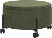 Pouf conteneur en tissu vert 66 cm - Hübsch - The Cool Republic