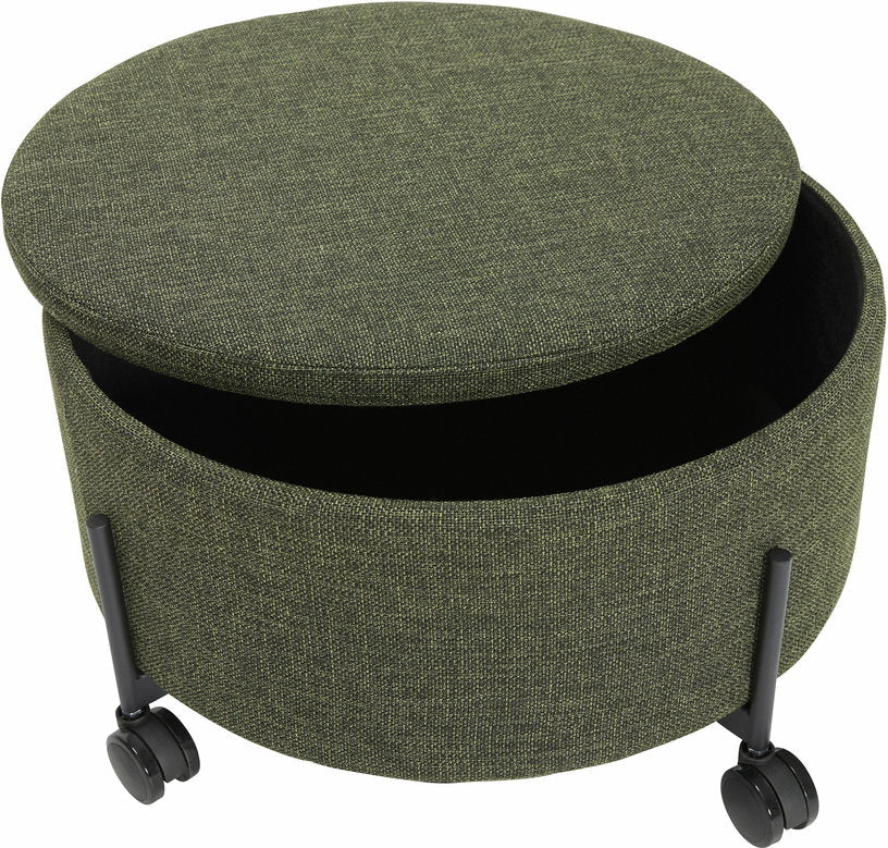 Pouf conteneur en tissu vert 66 cm - Hübsch - The Cool Republic