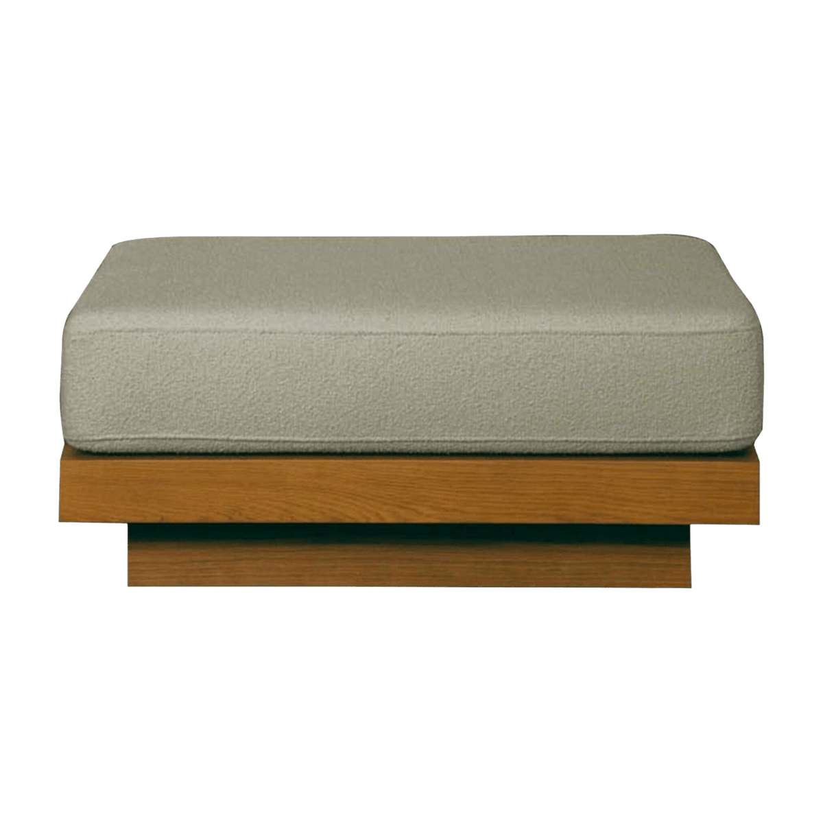 Pouf d'extérieur en Iroko et bouclette Naturel Georges - Gabrielle Paris - The Cool Republic