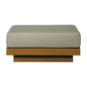 Outdoor pouf in Iroko and natural buckwheat Georges - Gabrielle Paris - The Cool Republic
