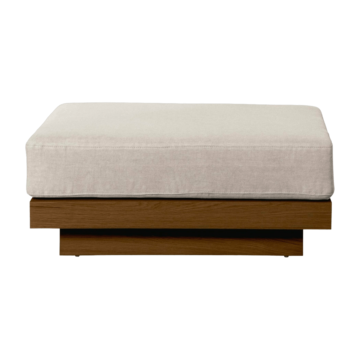 Pouf d'extérieur en Iroko et toile Crème Georges - Gabrielle Paris - The Cool Republic