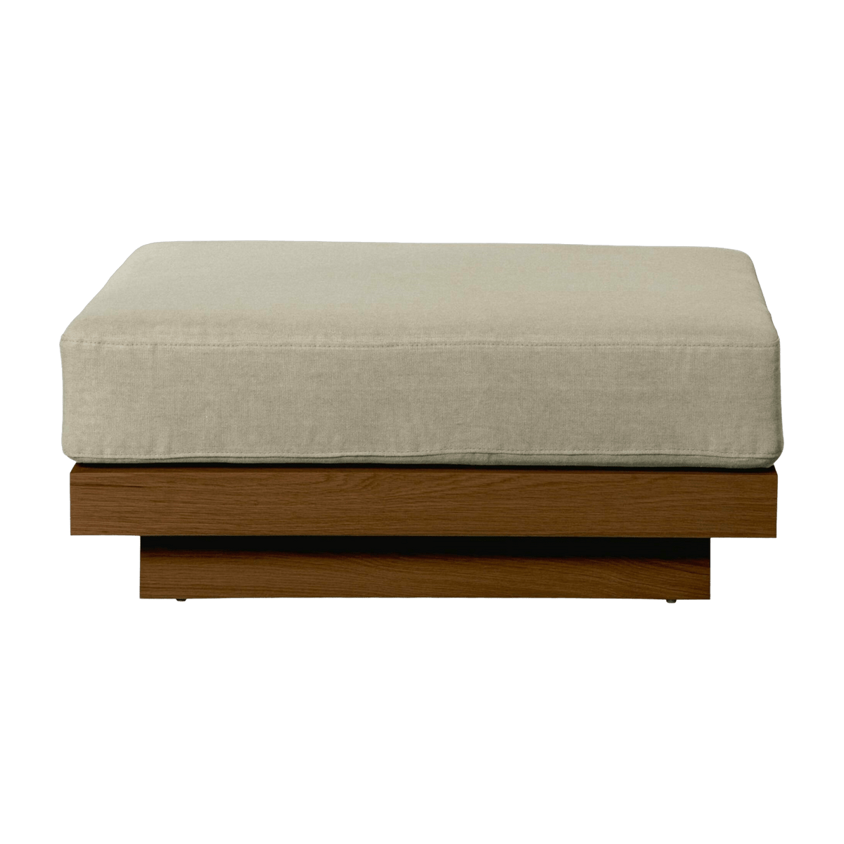 Pouf d'extérieur en Iroko et toile Naturel Georges - Gabrielle Paris - The Cool Republic
