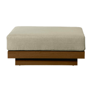 Pouf d'extérieur en Iroko et toile Naturel Georges - Gabrielle Paris - The Cool Republic