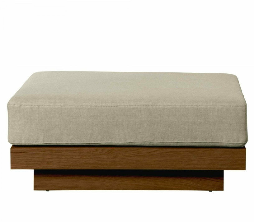 Pouf d'extérieur en Iroko et toile Naturel Georges - Gabrielle Paris - The Cool Republic