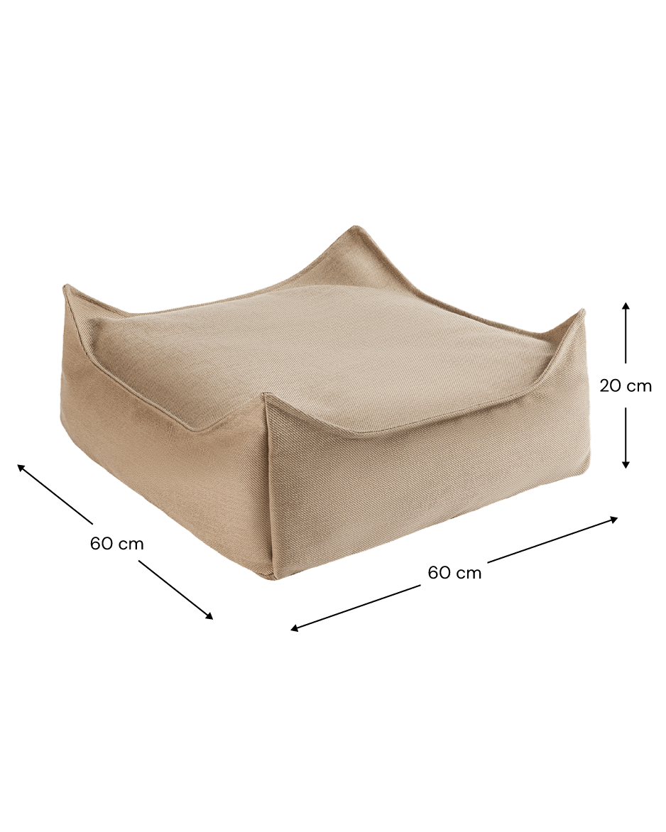 Pouf d'extérieur pour enfant carré en repylène recyclé beige 60cm - Wigiwama - The Cool Republic