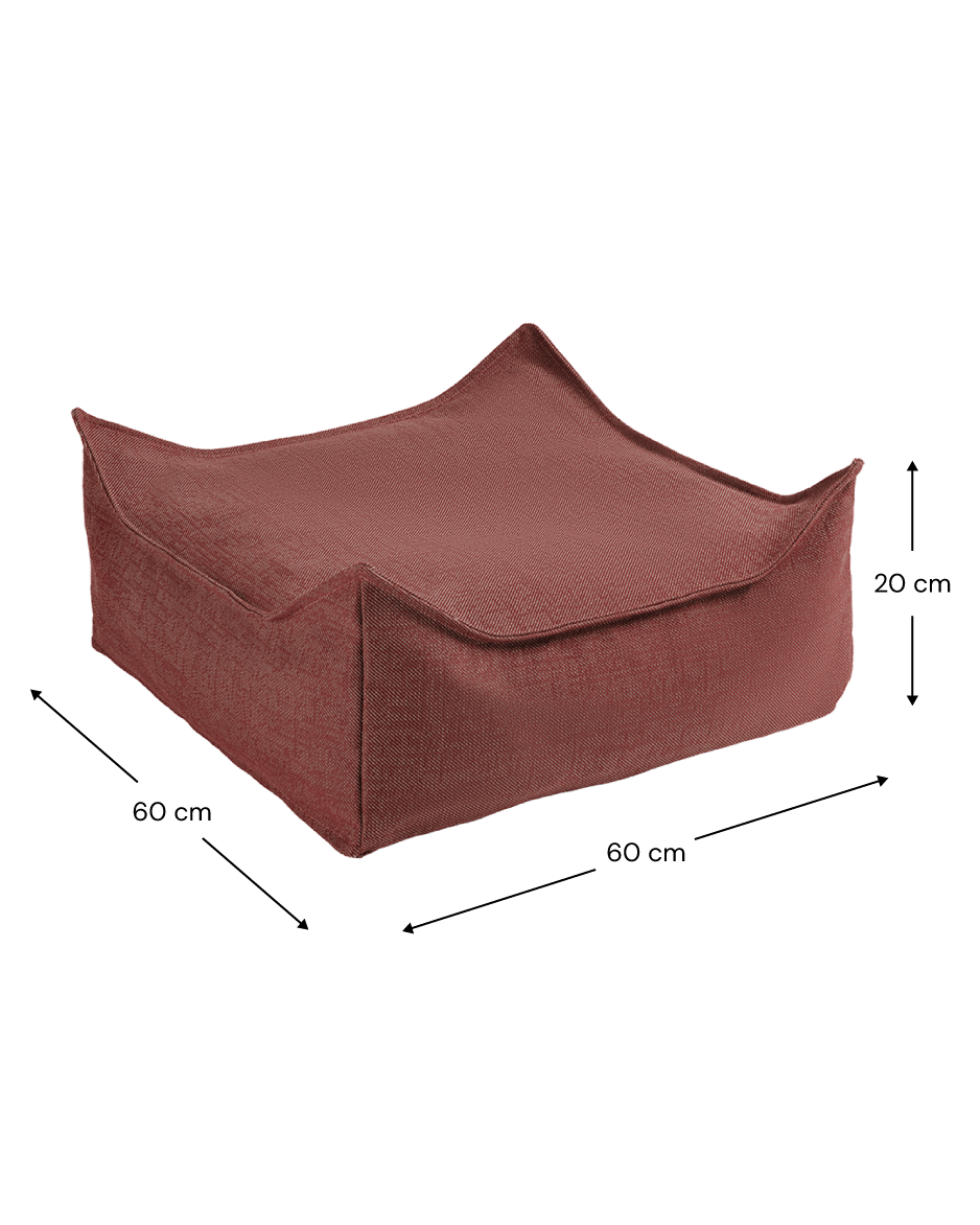 Pouf d'extérieur pour enfant carré en repylène recyclé grenade 60cm - Wigiwama - The Cool Republic