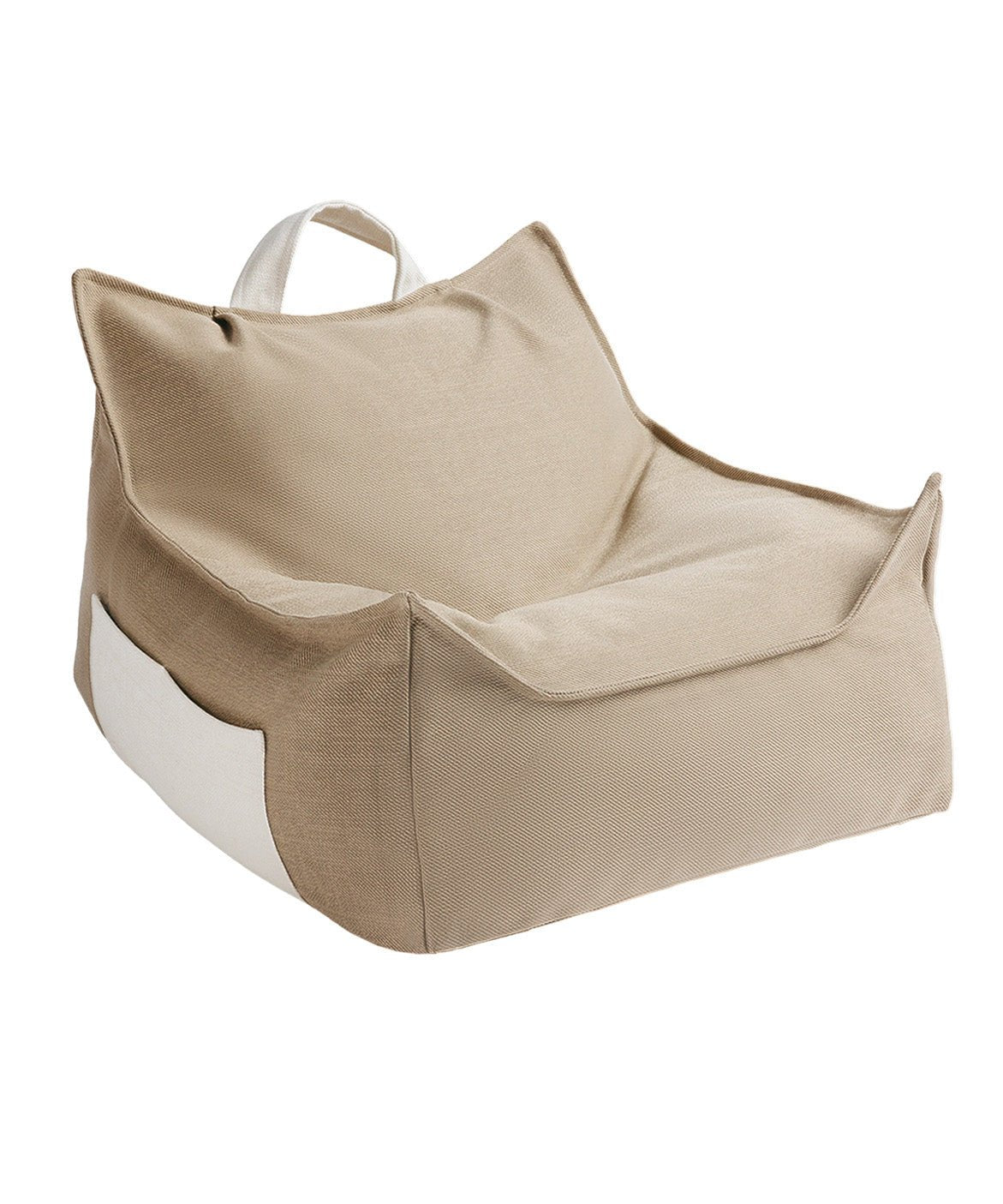 Outdoor pouf for children in recycled polypropylene beige 80x70x50cm - Wigiwama - The Cool Republic